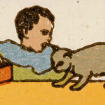 Still Litho-Loops, Gezeichnete Darstellung eines Jungen mit einer Katze