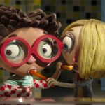 Filmstill Mein Leben als Zucchini, Zwei als Knetfiguren animierte Charaktere putzen sich gegenseitig die Zähne