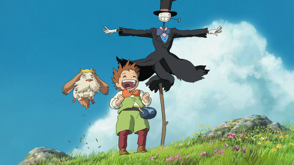 "Howl's Moving Castle" JP 2004. Three faithful companions of Sophie: the scarecrow "Turnip Head", Markl and a stray doggie.