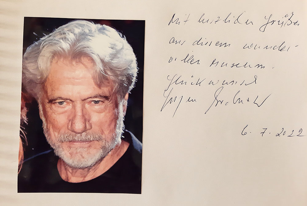 Gästebucheintrag von Jürgen Prochnow, Juli 2022
