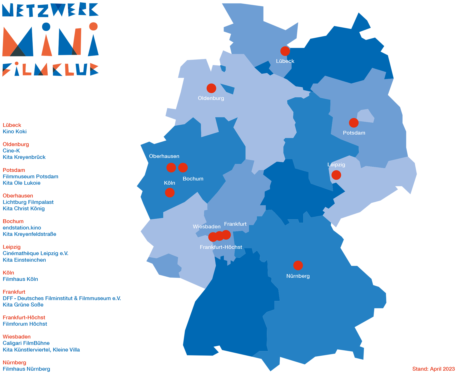 Deutschlandkarte Netzwerk MiniFilmClub
